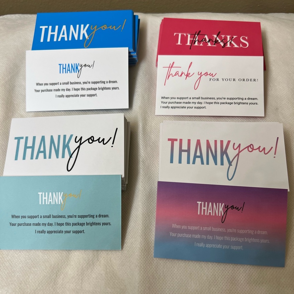 Thank You card 2 Side Massage Set Of 100